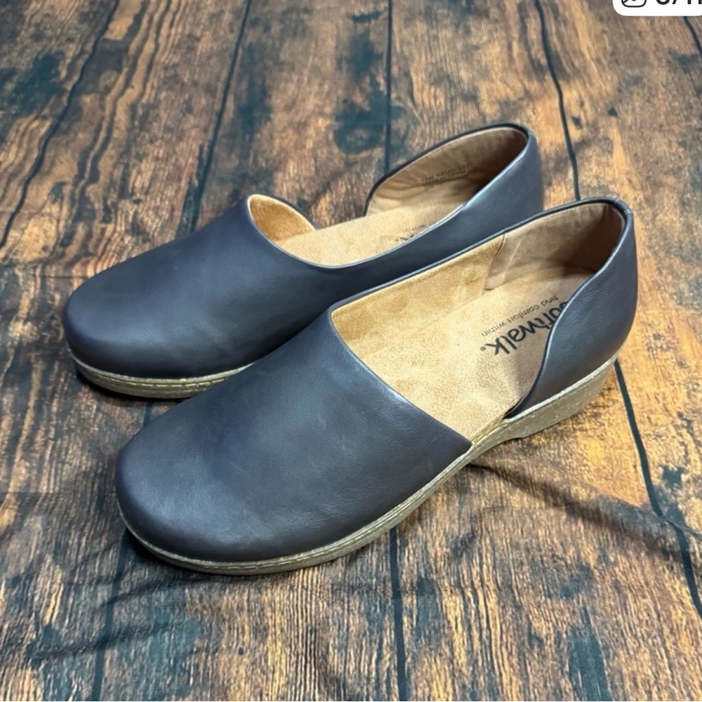 NEW SOFTWALK Addie Leather Clogs in Dark Grey 12 - Picture 4 of 9